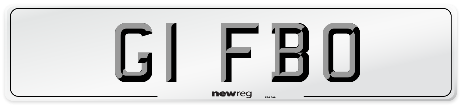 G1 FBO Number Plate from New Reg